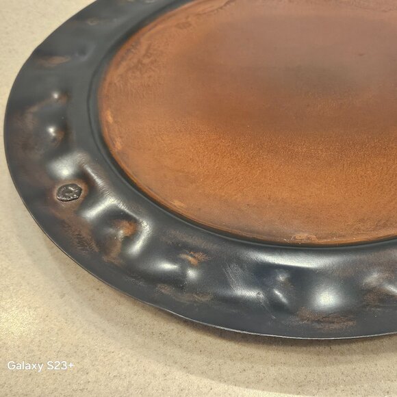 VERY RARE JAN BARBOGLIO HOUSE BLESSING CROSS CLOCHE DOME SERVER TRAY IRON FORGED - Picture 13 of 15